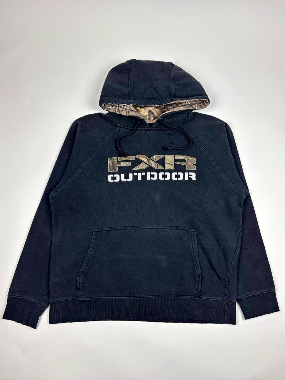 FXR Men's Camo-Lined Hooded Sweatshirt in Dark Navy